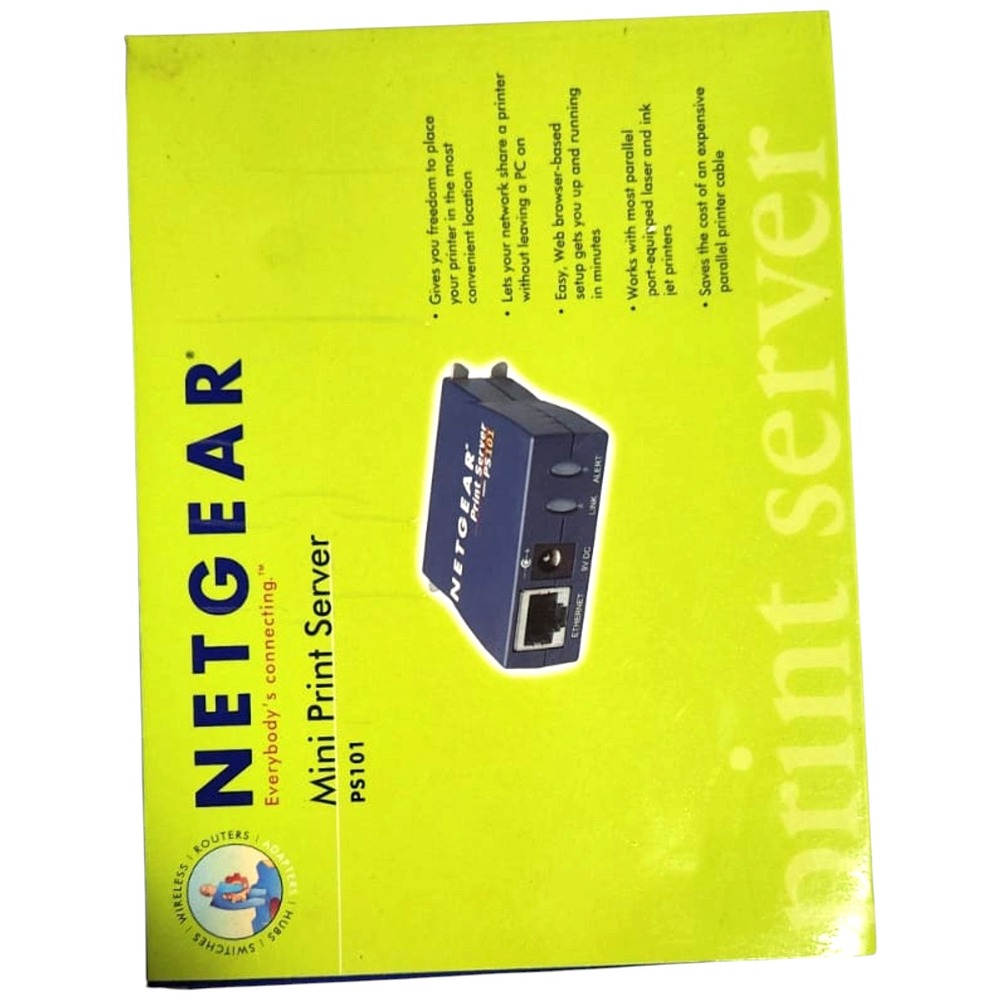 NETGEAR PS101 Mini Print Server PS101NA Ethernet Parallel Port NEW SEALED